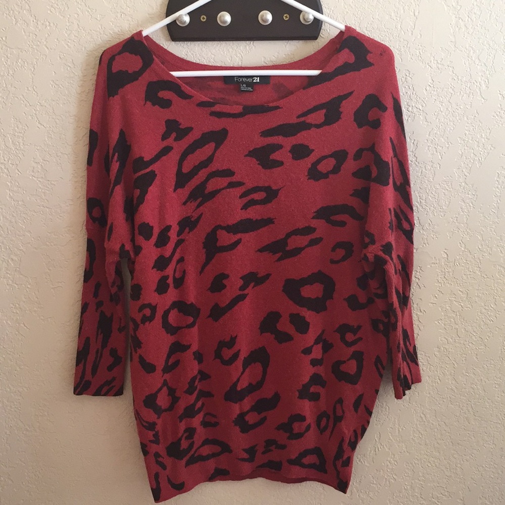 Forever 21 Leopard Sweater
